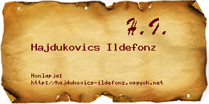 Hajdukovics Ildefonz névjegykártya